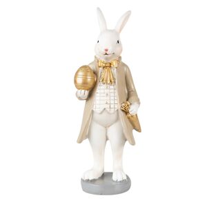 Velikonoční dekorace králík v kabátku držící vajíčko - 7*6*20 cm Clayre & Eef