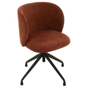 Vínová sametová jídelní točící židle Chair Turn Burgundy - 56*48*77cm J-Line by Jolipa