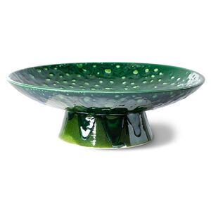Zelená keramická mísa na noze The Emeralds - Ø 30*10cm  HKLIVING