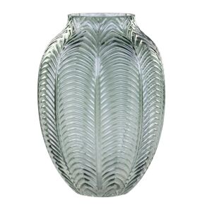 Zelená skleněná dekorační váza Leaf  -  Ø 18*25cm Chic Antique