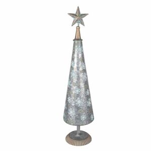 Zinkový antik dekorační vánoční stromeček s hvězdou - Ø 15*64 cm Clayre & Eef