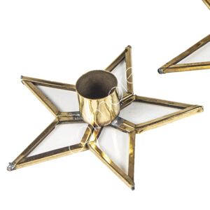 Zlatý kovový svícen ve tvaru hvězdy Vaan - 11*11*3cm   Colmore by Diga
