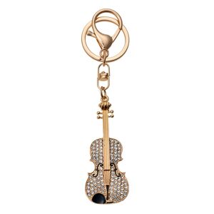 Zlatý přívěsek na klíče/ kabelku housle s kamínky Clayre & Eef