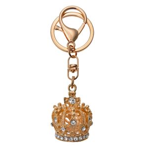 Zlatý přívěsek na klíče/ kabelku koruna s kamínky Clayre & Eef